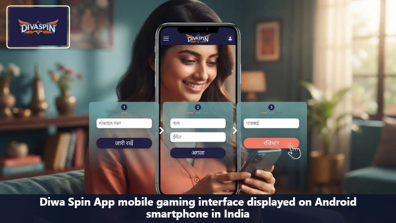 Diwa Spin App mobile gaming interface displayed on Android smartphone in India