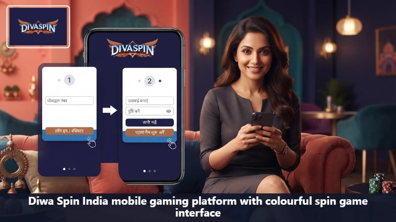 Diwa Spin India mobile gaming platform with colourful spin game interface